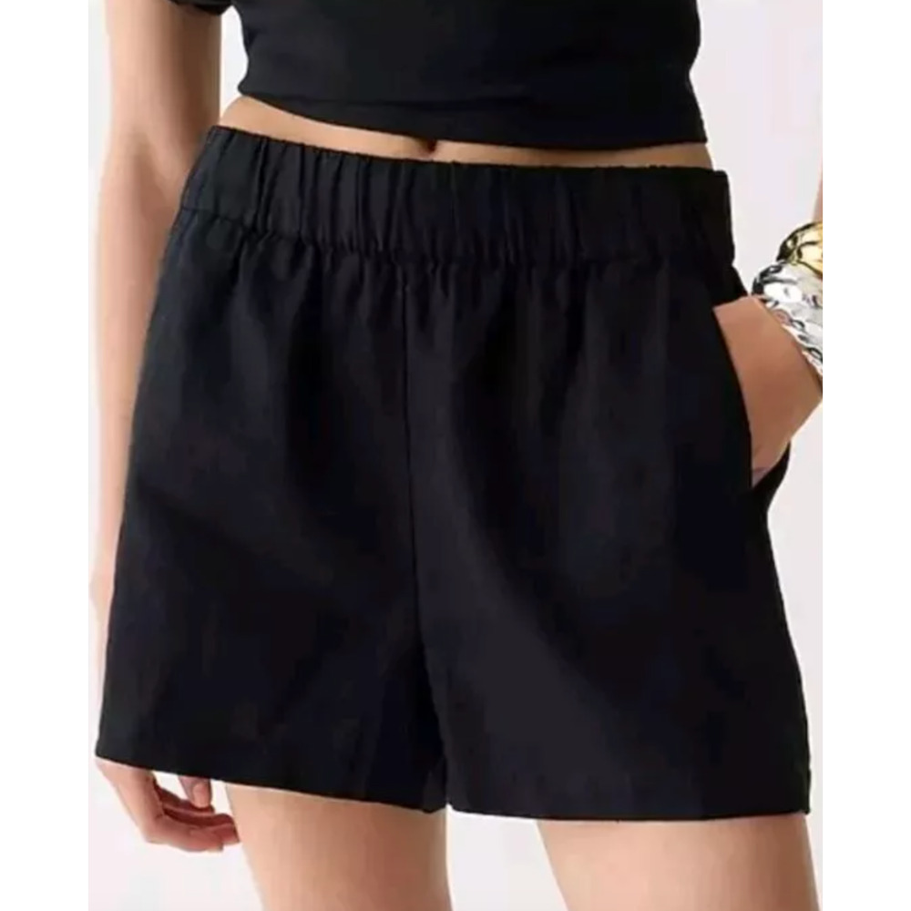 J. Crew Black High-Waist Relaxed Shorts